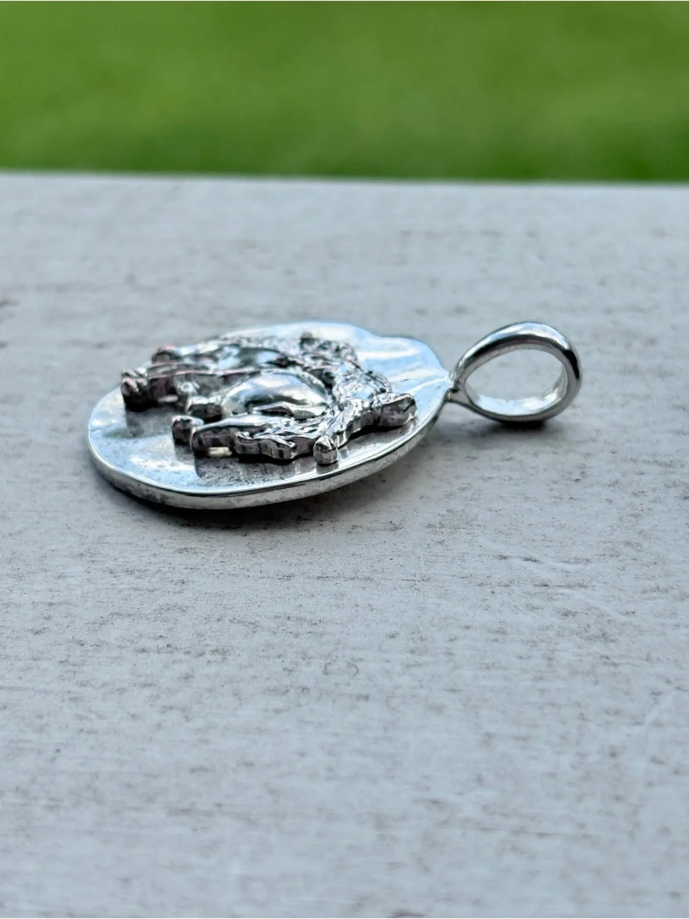 Vintage .925 Sterling Silver Rodeo Bronc Rider Pendant 1.5